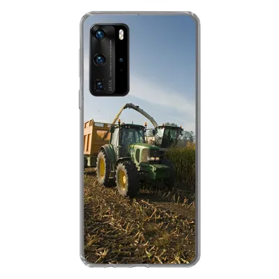 Produktbild von MuchoWow® Handyhülle Schutzhülle Hülle für Huawei P40 Pro Traktor - Anhänger - Mais - Grün - Landleben Silikon Softcase Handy Hülle - Schutz
