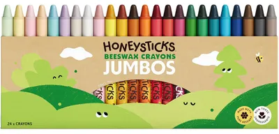 Jumbo Buntstifte 24 Stück – ungiftig, Bienenwachs, leuchtende Farben