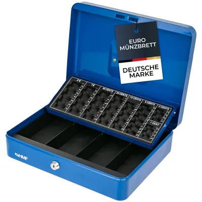 Produktbild von Geldkassette abschließbar mit Münzzählbrett, HMF 4215-05, Blau
