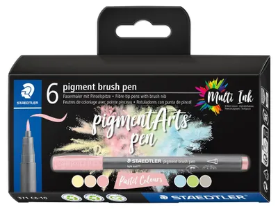 Immagine prodotto di STAEDTLER 371 C6-10 STAEDTLER Fasermaler pennello a pigmenti "Colori pastello", 6 pz