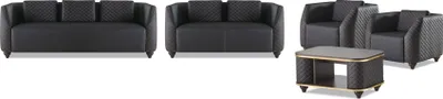 Obrázok produktu pre Komplett-Set 3-Sitzer 2-Sitzer Sessel Couchtisch Ledersofas Leder Holz