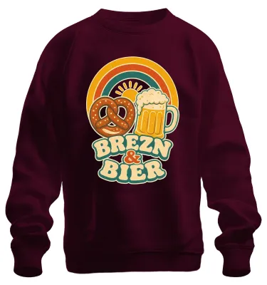 Zdjęcie produktu dla Brezn & Bier , Bawaria, Wiesn, koszulka z kapturem, sweter, kolor burgundowy, rozmiar 3XL