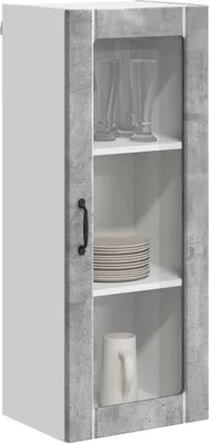 Produktbild von vidaXL Wandglas-Schrank LUCCA Betongrau 40 x 31 x 100 cm Holzwerkstoff