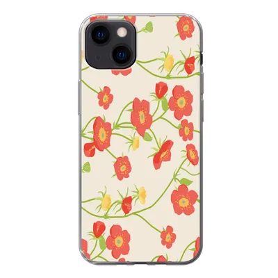 Produktbild von MuchoWow® Handyhülle Schutzhülle Hülle für iPhone 13 Blume - Feldblumen - Muster Silikon Softcase Handy Hülle - Karteninhaber