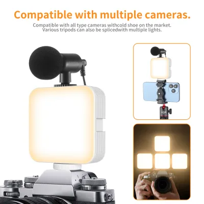Produktbild von LED-Videoleuchte im Taschenformat, Videokonferenzleuchte fuer Computer, Tablet, Handy, DSLR-Kamera, LED-Fuelllicht 3000 K šC 6500 K, dimmbar, eingebauter Akku mit Clip und Kaltschuhhalterung
