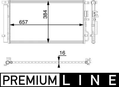 Produktbild von MAHLE AC 64 000P Kondensator Klimaanlage Klimakondensator für HYUNDAI Tucson (TL, TLE) +Trockner