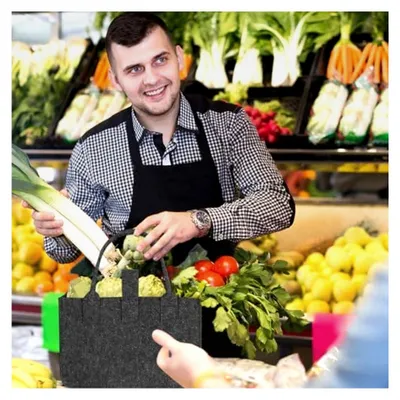 Produktbild von 2 Stück Faltbare Filztaschen Shopper 30 * 18 * 20 CM