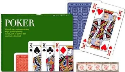 Produktbild von 2557 - Spielkarten: Poker - 1x 55 Blatt, 5x Würfel