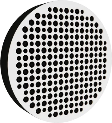 Obrázek produktu pro Balení po 2 kusech – akustické panely pro montáž na zeď | Akustické a dekorativní dřevěné panely pro redukci ozvěny | [CIRCLES | Bílá]