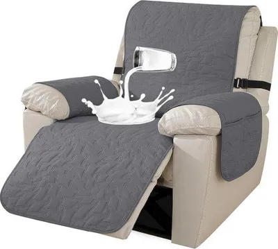 Image de Housse de protection pour fauteuil relax - Antidérapante, avec élastiques - Gris clair