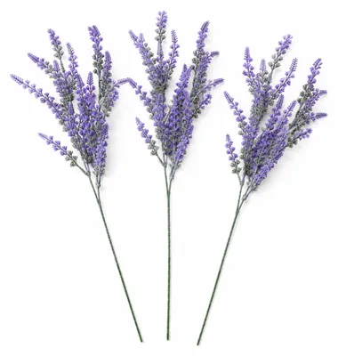 Produktbild von LAYBA Künstlicher Lavendel 3er-Set 70 cm, lila Kunstblumen-Dekozweige für Vase, Tischdeko, Wohnzimmer und Eventdeko