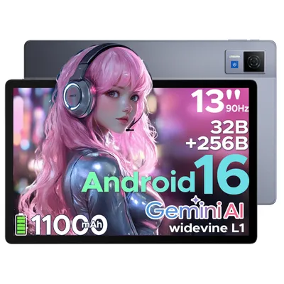 Produktbild von DOOGEE U13 Tablet - Android 16, 13 Zoll,32GB(6+26)GB RAM+256GB, 90Hz, 11000mAh/18W,Octa Core T620,5MP+13MP Kamera,Widevine L1,Vier Lautsprecher