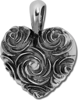 Image de SilberDream Bijoux Femme Pendentif Cœur de Rose 925 Argent noirci SDH453S