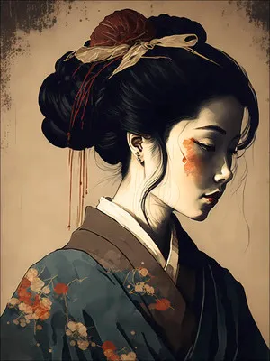 Produktbild von Glasbild Geisha II, orientalisch, 60x80 cm, Hochkantformat, ca. 5,2 kg