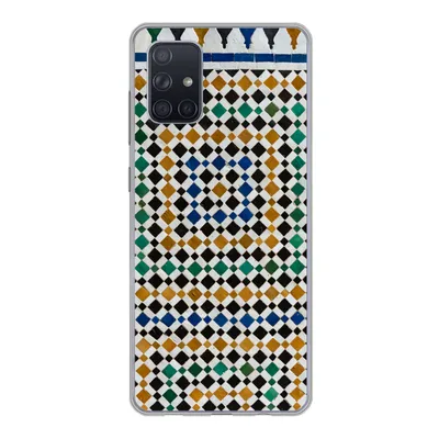 Produktbild von MuchoWow® Handyhülle Schutzhülle Hülle für Samsung Galaxy A51 Ein marokkanisches Mosaik, das wie eine Art Labyrinth aussieht Silikon Softcase Handy Hülle - Schutzabdeckung