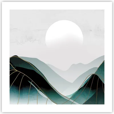 Produktbild von Poster - Poster ohne Rahmen - Abstraktion Berge Stück - 50x50 cm - Wand Bild - Wanddeko - Wandbilder - Kunstposter - Wandposter - Bilder - Kunstdruck - Wanddekoration - Wandbild - P2XAC50x50-4911