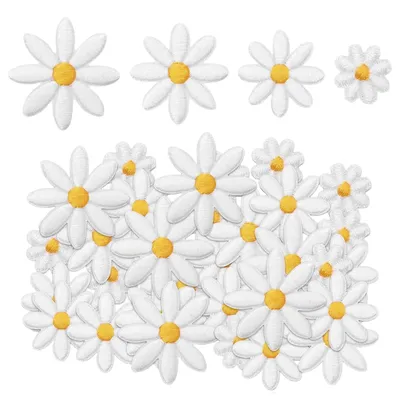 Aufbügel-Patches 60 Stück, 1,2/3/4 cm, Blumenmuster