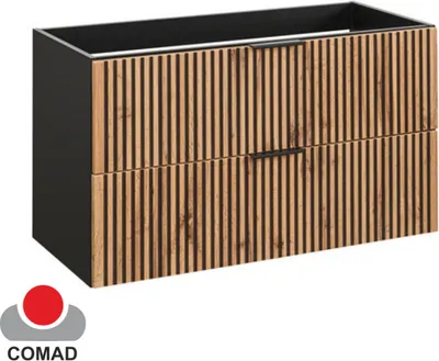 Produktbild von Waschbeckenunterschrank 100 Cm – Wotan-Eiche / Felsgrau