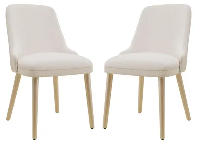Immagine prodotto di COLAMY Set di 2 sedie da pranzo con schienale alto – Stile vintage chic, seduta confortevole, ideali per cucina e sala da pranzo, beige