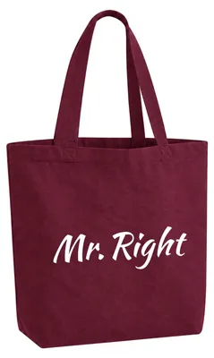 Produktbild von Einkaufstasche Mr. Right Schriftzug Canvas-Shopper 30 Liter