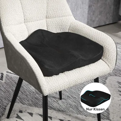 Zdjęcie produktu dla Ergonomiczna poduszka siedzienna z pianką memory, antypoślizgowa poduszka na kość ogonową, poduszka do fotela biurowego, czarna | 44 x 39 x 13 cm | oddychająca siatkowa obudowa | 0,8 kg
