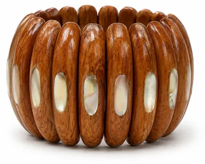 Produktbild von Armband Holz elastisch, aus Holz mit Muscheln von collezione alessandro