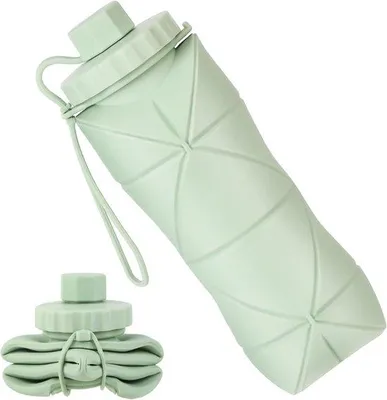 Produktbild von Silikonreisbecher 20oz, Herstellbarer Lekfreier Sportbecher, Grün