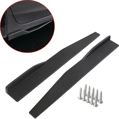 Immagine prodotto di 2 pezzi 74,5 cm / 29,33" in plastica nera per auto gonna laterale Rocker Splitter Wing Wings