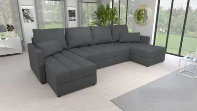 Obrázek produktu pro Rozkládací sedací souprava do U KLAVERA 1 - tmavě šedá 1