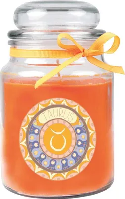 Obrázok produktu pre HS Candle "Zverokruh" vonná sviečka v nádobe na cukrovinky ( Býk ) - na výber z mnohých motívov, 500 g - doba horenia až 110 hodín - Býk
