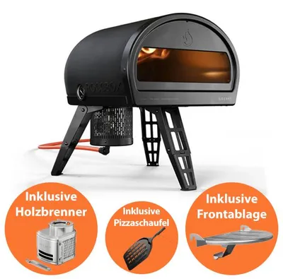 Produktbild von Gozney Pizzaofen Tom Gozney Roccbox Outdoor Bundle inkl. Frontablage und Holzbrenner Art. GRPBKDE1619