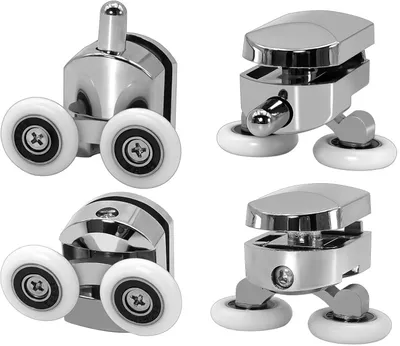 Duschkabinenrollen 23 mm, 4 Stück, für 4-6 mm Glas, gebogene Duschwände