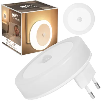 Zdjęcie produktu dla Lampka nocna do kontaktu z czujnikiem ruchu zmierzchu LAMPA NOCNA DO SYPIALNI LED
