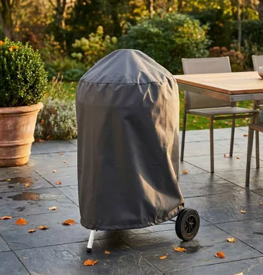 Immagine prodotto di Milani Home - telo copertura barbecue rotondo, da esterno, tessuto impermeabile, antracite, diametro 70 x h 80 cm
