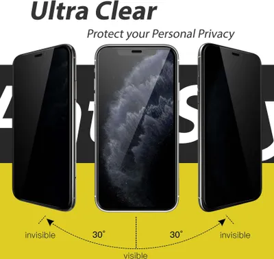 Obrázok produktu pre Ochranná fólia proti špehovaniu pre iPhone - ochranná fólia z tvrdeného skla, odolná proti poškriabaniu, bez bublín, jednoduchá inštalácia pre 16, 15, 14, 13, 12, 11, Pro & Pro Max - IPhone 12 Pro Max / 2 kusy