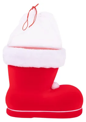 Weihnachtsstiefel rot 12x13x8 cm Textil zum Befüllen