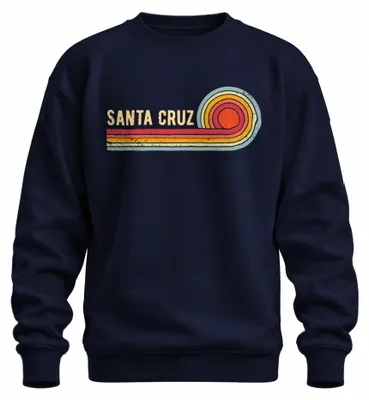 Immagine prodotto di SANTA CRUZ Retro Vintage Surf Sun Beach California Waves Felpa Unisex Pullover, Navy, S