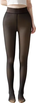 Produktbild von Damen Fleecegefütterte Winterstrumpfhose, transparente, warme Leggings, blickdichte Thermostrumpfhose, dick, für Kleider, Dates, Arbeit, Partys