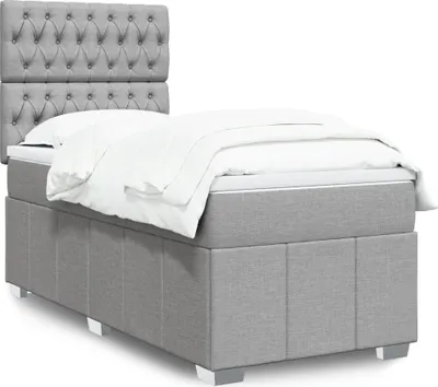 Produktbild von Maison Exclusive - Boxspringbett mit Matratze Hellgrau 100x200 cm Stoff