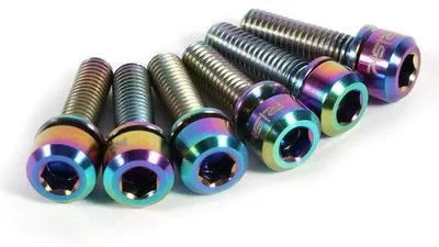 Produktbild von Titanium-Federbouten M5 x 18 mm - 6 Stück - Mountainbike Zubehör - Hochwertig - Präzise Slitze