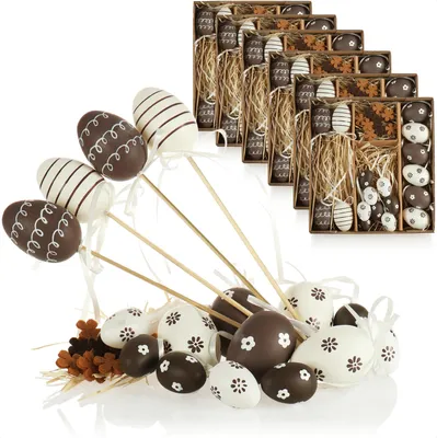 Produktbild von com-four® 108-teiliges Osterdeko-Set - Osterdeko für den Osterstrauß - Streudeko
