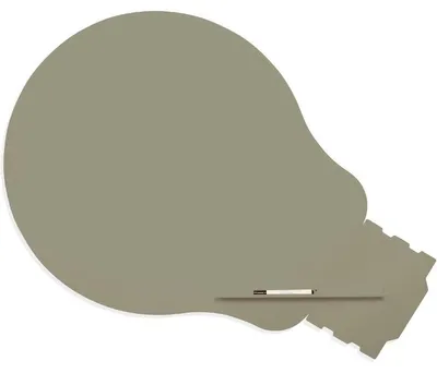 Produktbild von Symbol-Tafel Skinshape Glühbirne lackiert 75x115cm RAL 7033 zementgrau.
