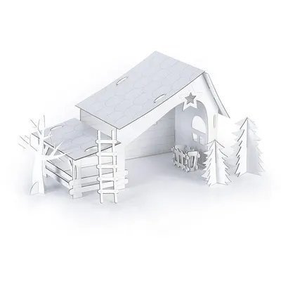 Produktbild von Weihnachtskrippe aus Karton 29 x 19 x 14 cm