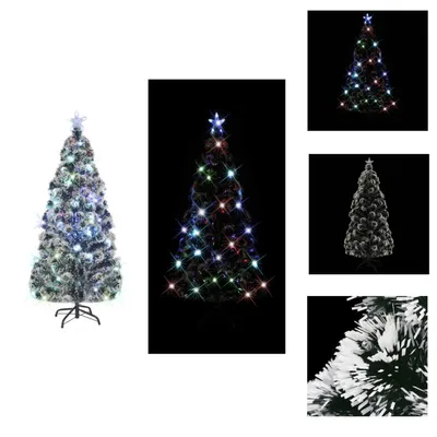 Produktbild von vidaXL Weihnachtsbaum mit Beleuchtung und Ständer 210 cm Glasfaser -  Weihnachtsbäume