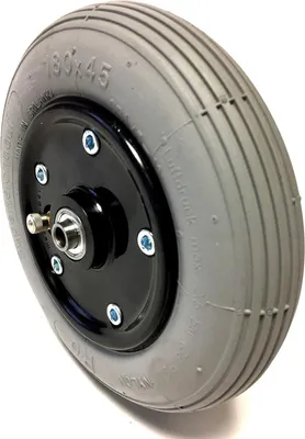 Produktbild von Komplettrad 7 x 1 3/4 (180 x 45) für Rollstühle, Luftbereifung mit 8 mm Bohrung und 60 mm Nabenlänge