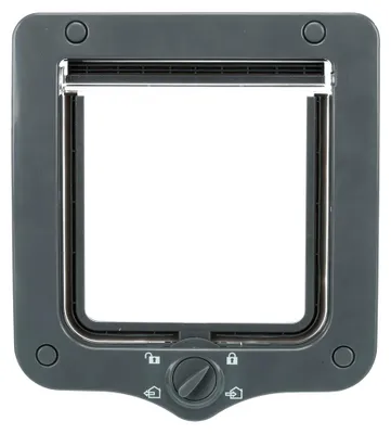 Produktbild von Wasserdichte und geräuscharme Katzenklappe 4-Wege Freilauftür, 20 × 22 cm, grau