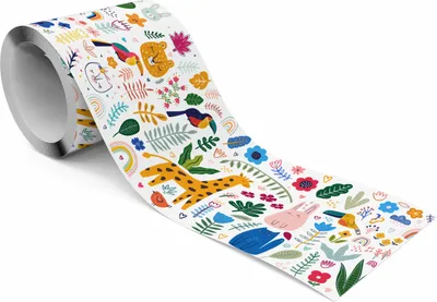 Immagine prodotto di Muralo autoadesivo bordo carta da parati animali fiori foglie per la camera dei bambini