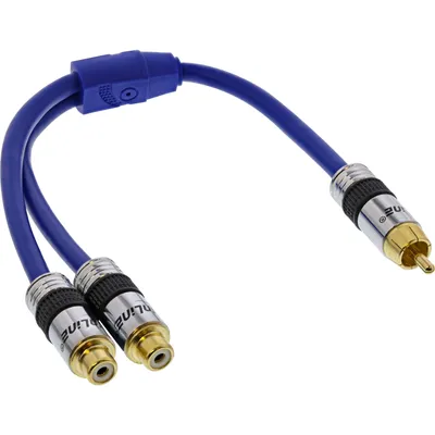 Obrázek produktu pro InLine® 89924P Kabel Cinch-Y, PREMIUM, 1x zástrčka Cinch na 2x zásuvku Cinch, 0,25 m