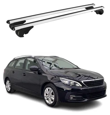 Image de Barres de toit Transversales pour Peugeot 308 II Kombi 2013-2021 Alu Gris, Image générée par une IA