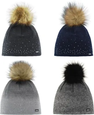Produktbild von Eisbär Tiana Lux Crystal Mütze für Damen mit Bommel, Größe:Einheitsgröße, Farbe:Grau